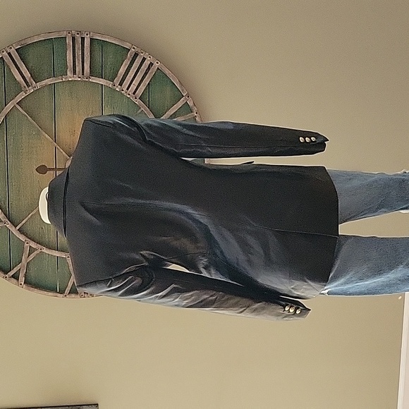 Zara Faux Leather Double Breasted Blazer - Picture 5 of 16